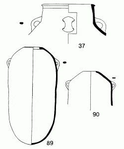 Drawings of the jars found in Room 643 and dating to the beginning of the 6th c. B.C.E.