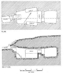 Plan and cross section of Bench Tomb 5